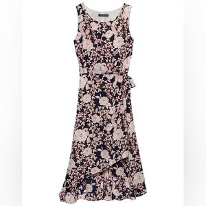 Banana Republic One Shoulder Dress - Black and White Floral